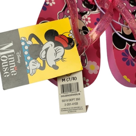NEW Children's Disney Minnie Mouse Flip Flops Size M (7/8) - Picture 4 of 5